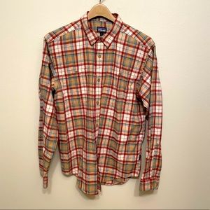 Patagonia, organic cotton button-down.